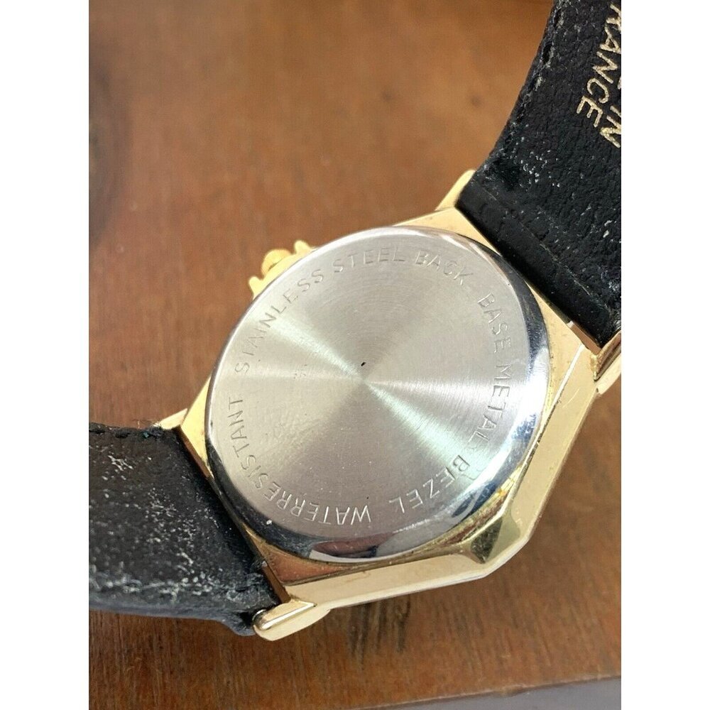 Michele Fleischmann's Womens Watch Swiss Quartz Two Tone Black Leather Band 31mm - Picture 6 of 13